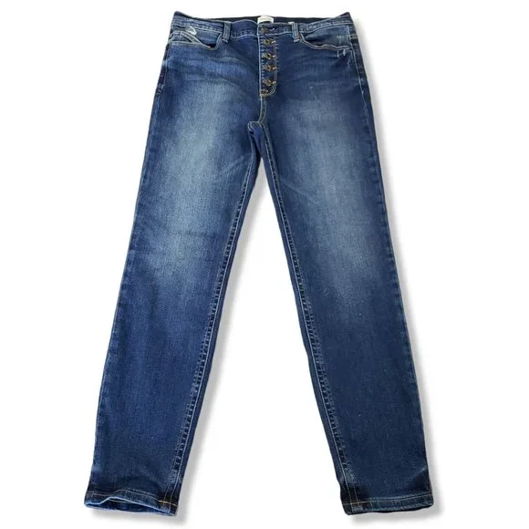 Sneak Peek High Rise Button Fly Skinny Blue Jeans Women's Size 11 / W30 - Picture 2 of 11